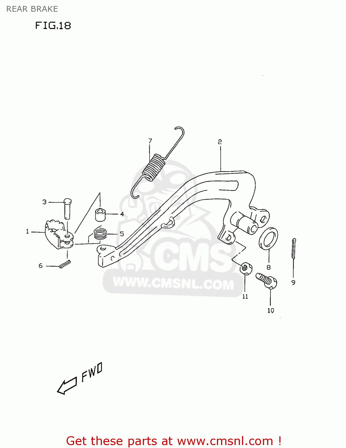 REAR BRAKE RM80 1996 (T) USA (E03)