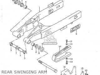 REAR SWINGING ARM - RM80 1996 (T) USA (E03)