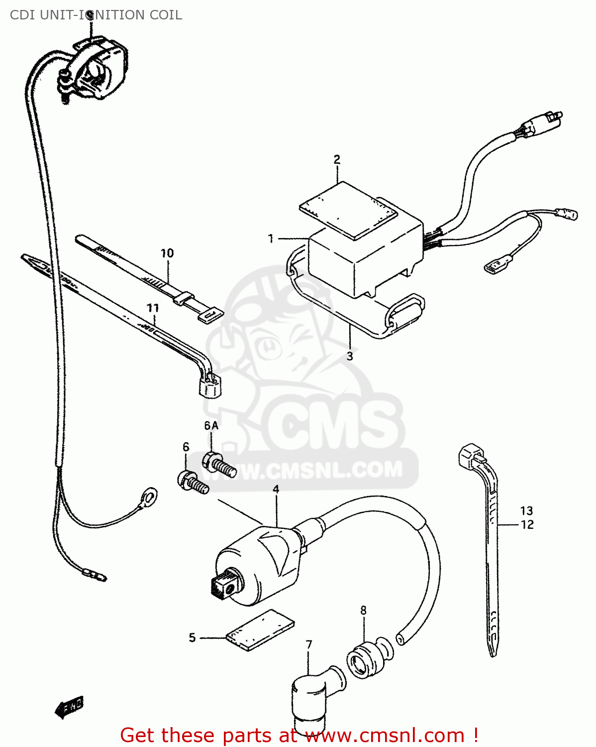 CDI UNIT-IGNITION COIL RM80 1996 (T)