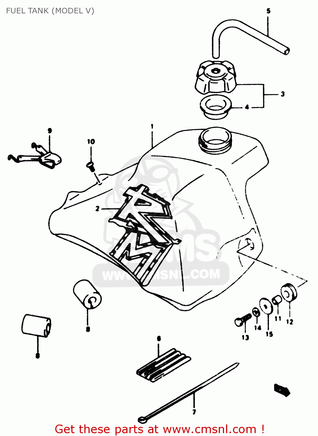 FUEL TANK (MODEL V) RM80 1996 (T)