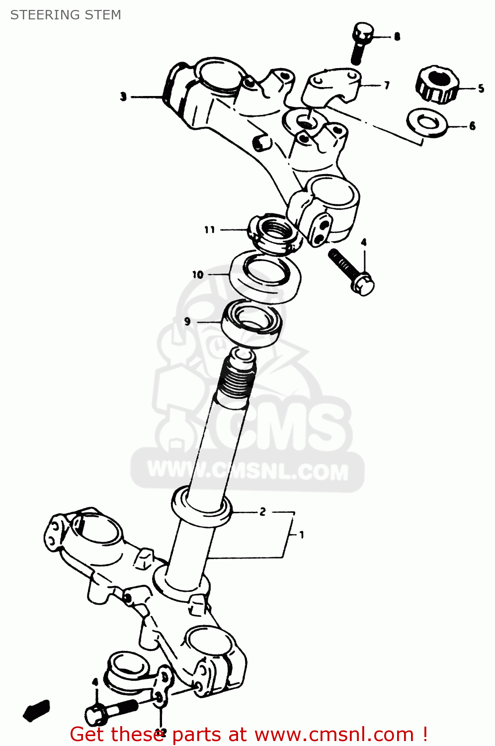 STEERING STEM RM80 1996 (T)
