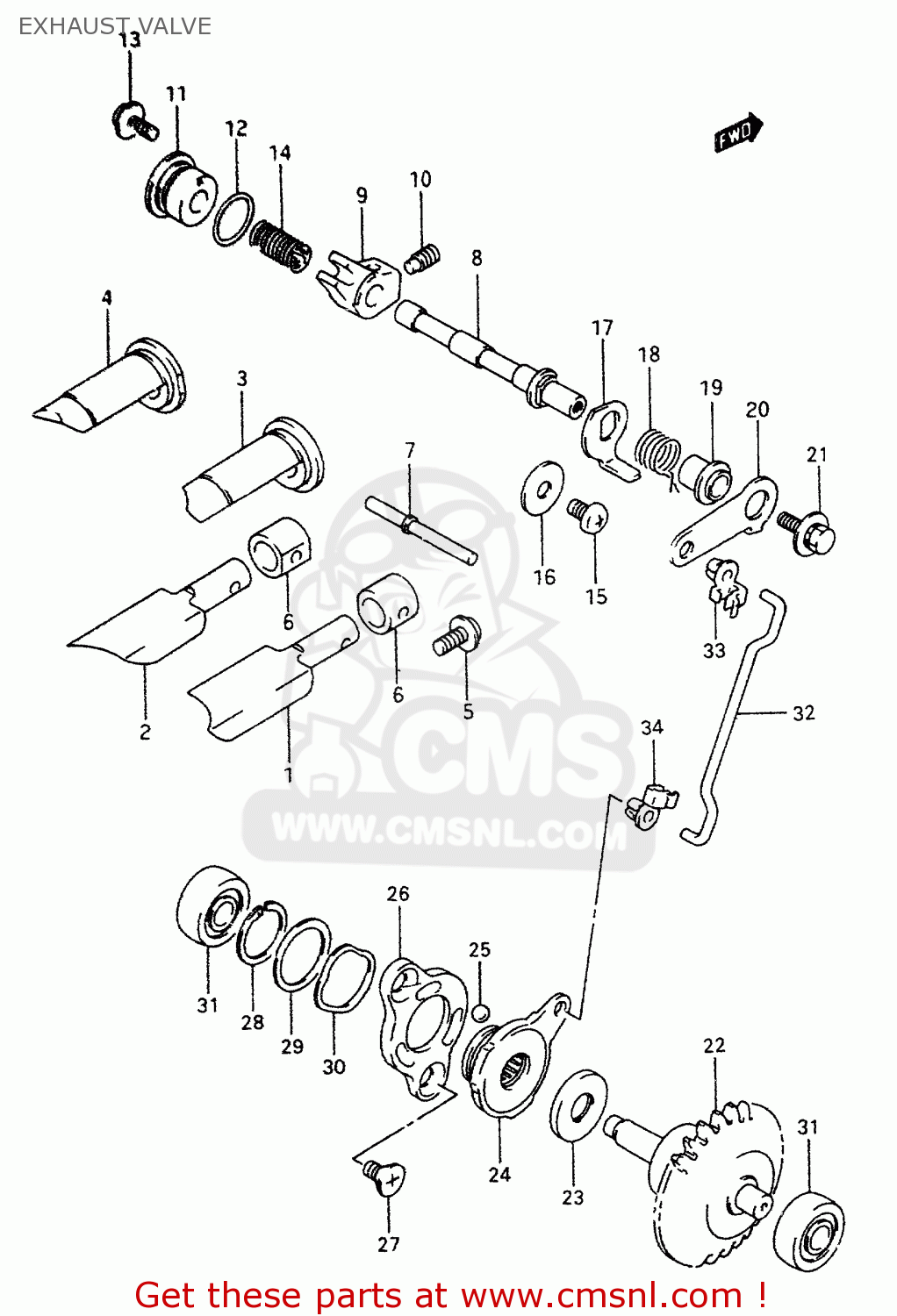 EXHAUST VALVE RM80 1996 (T)