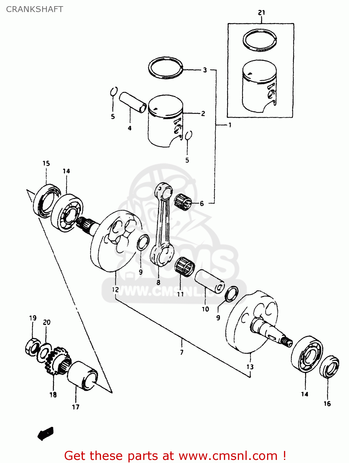 CRANKSHAFT RM80 1996 (T)
