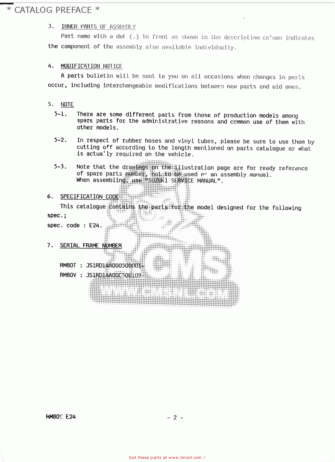 * CATALOG PREFACE * RM80 1996 (T)