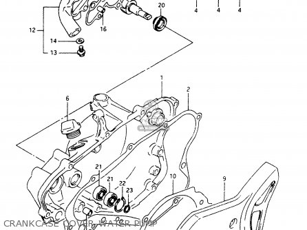 CRANKCASE COVER-WATER PUMP - RM80 1996 (T)