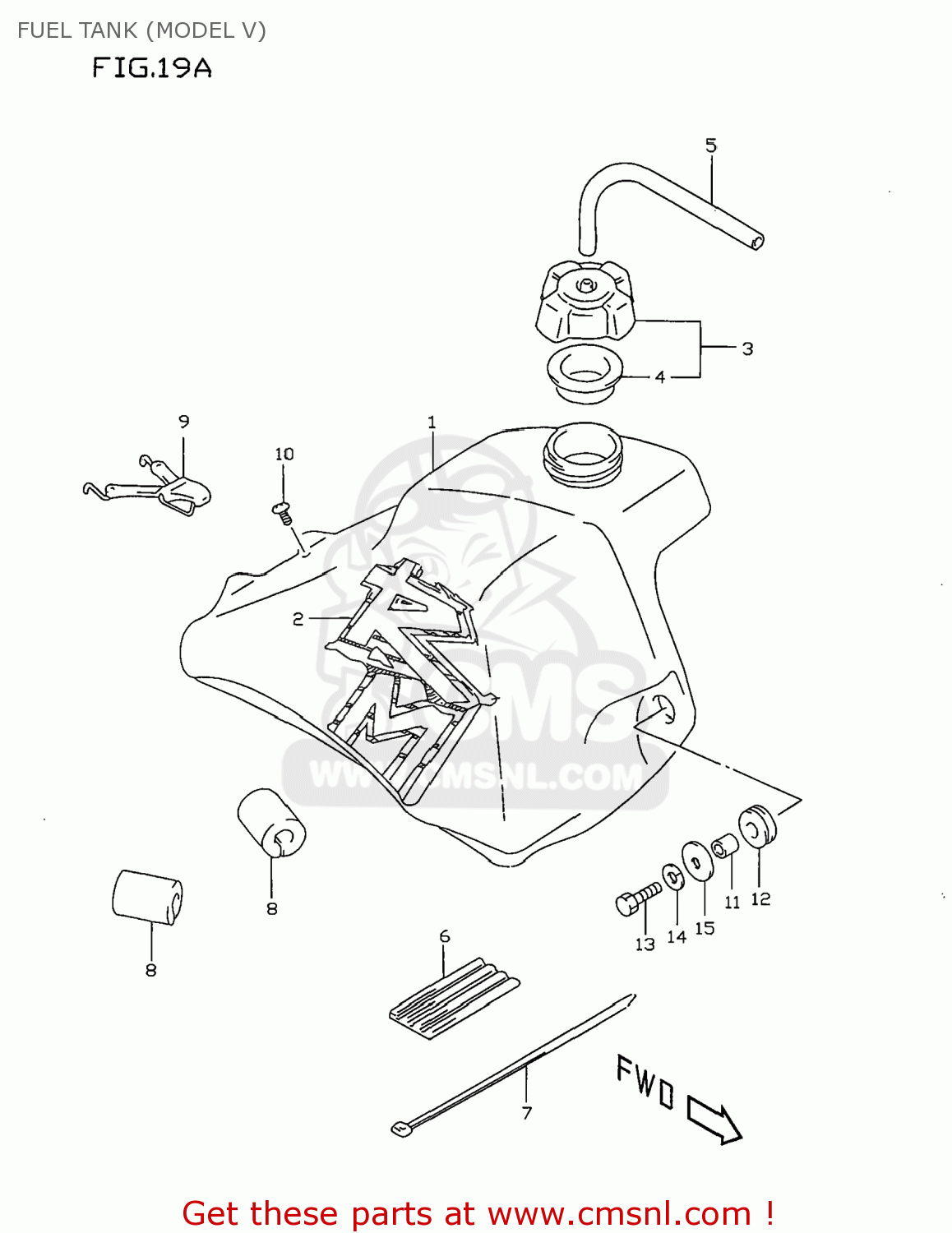 FUEL TANK (MODEL V) RM80 1997 (V) USA (E03)