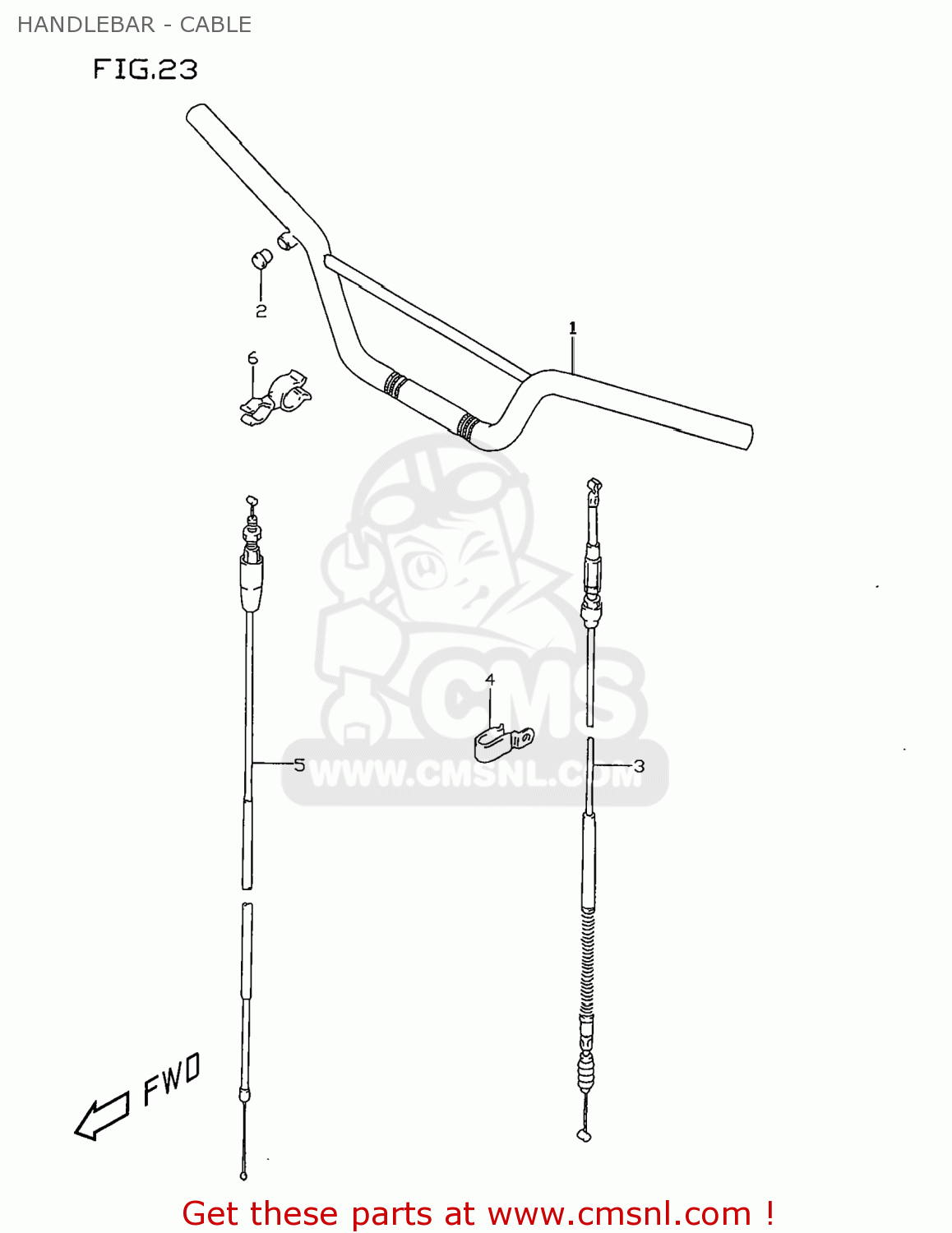 HANDLEBAR - CABLE RM80 1997 (V) USA (E03)