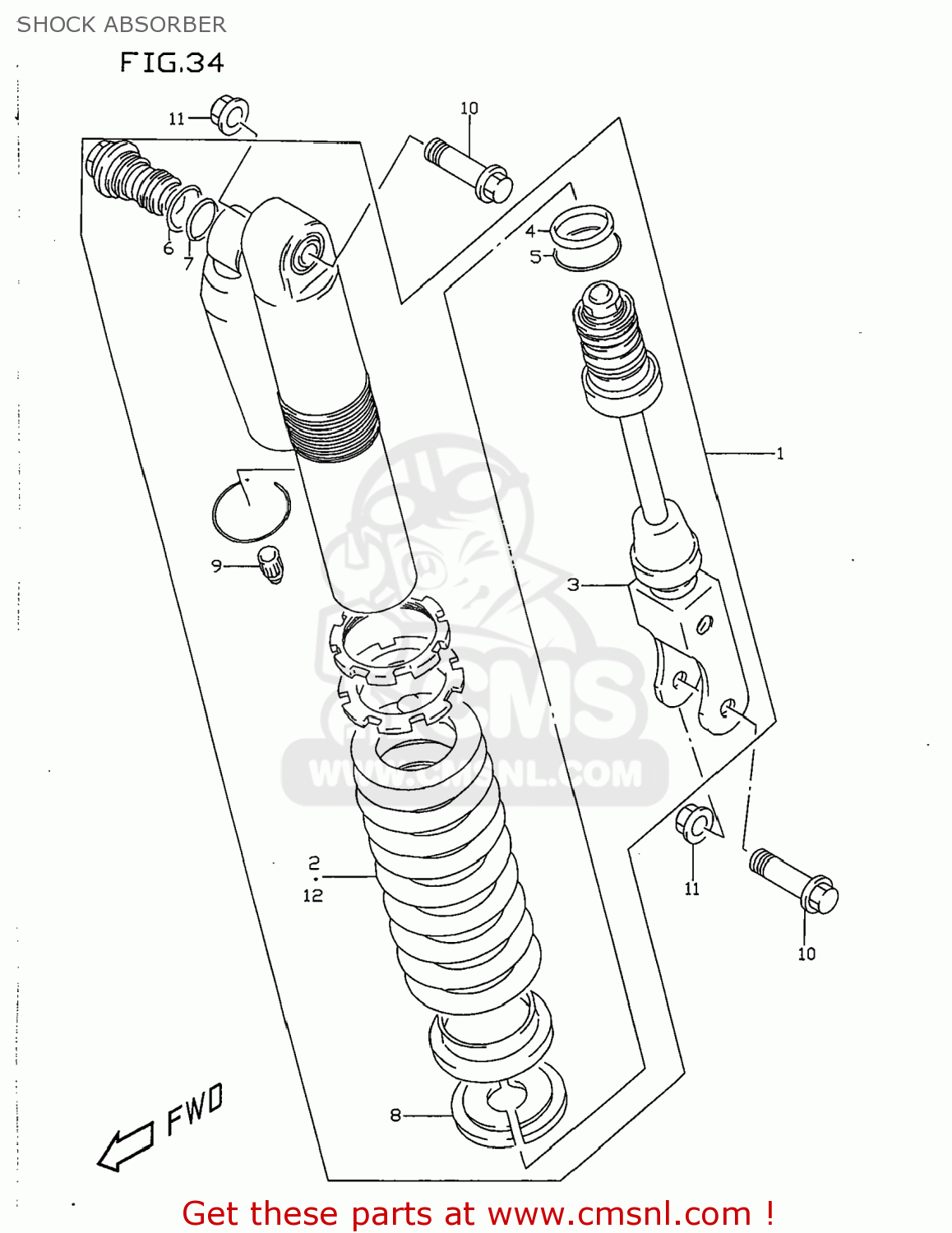 SHOCK ABSORBER RM80 1997 (V) USA (E03)