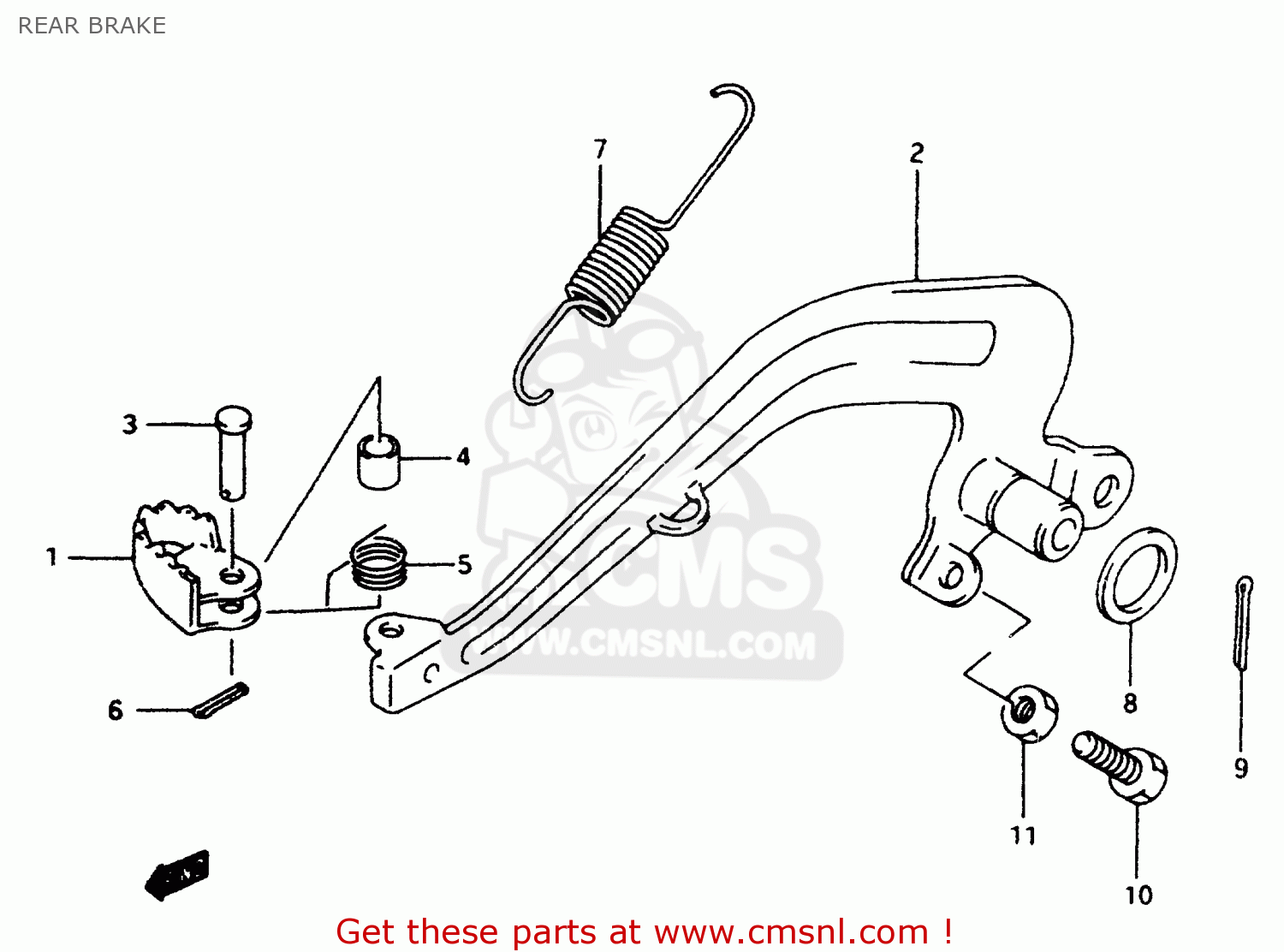 REAR BRAKE RM80 1997 (V)