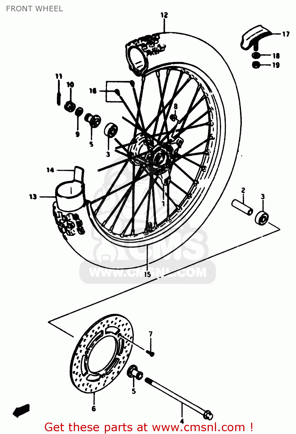 FRONT WHEEL RM80 1997 (V)