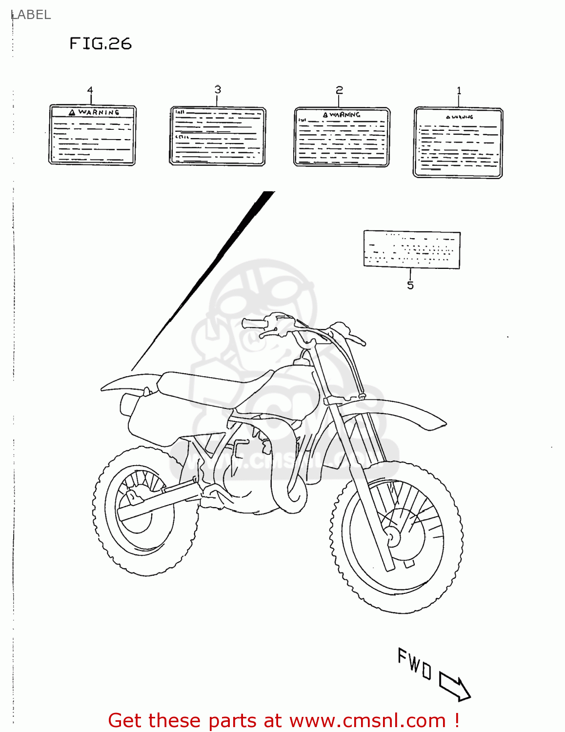 Suzuki RM80 1998 (W) USA (E03) LABEL - buy original LABEL spares online