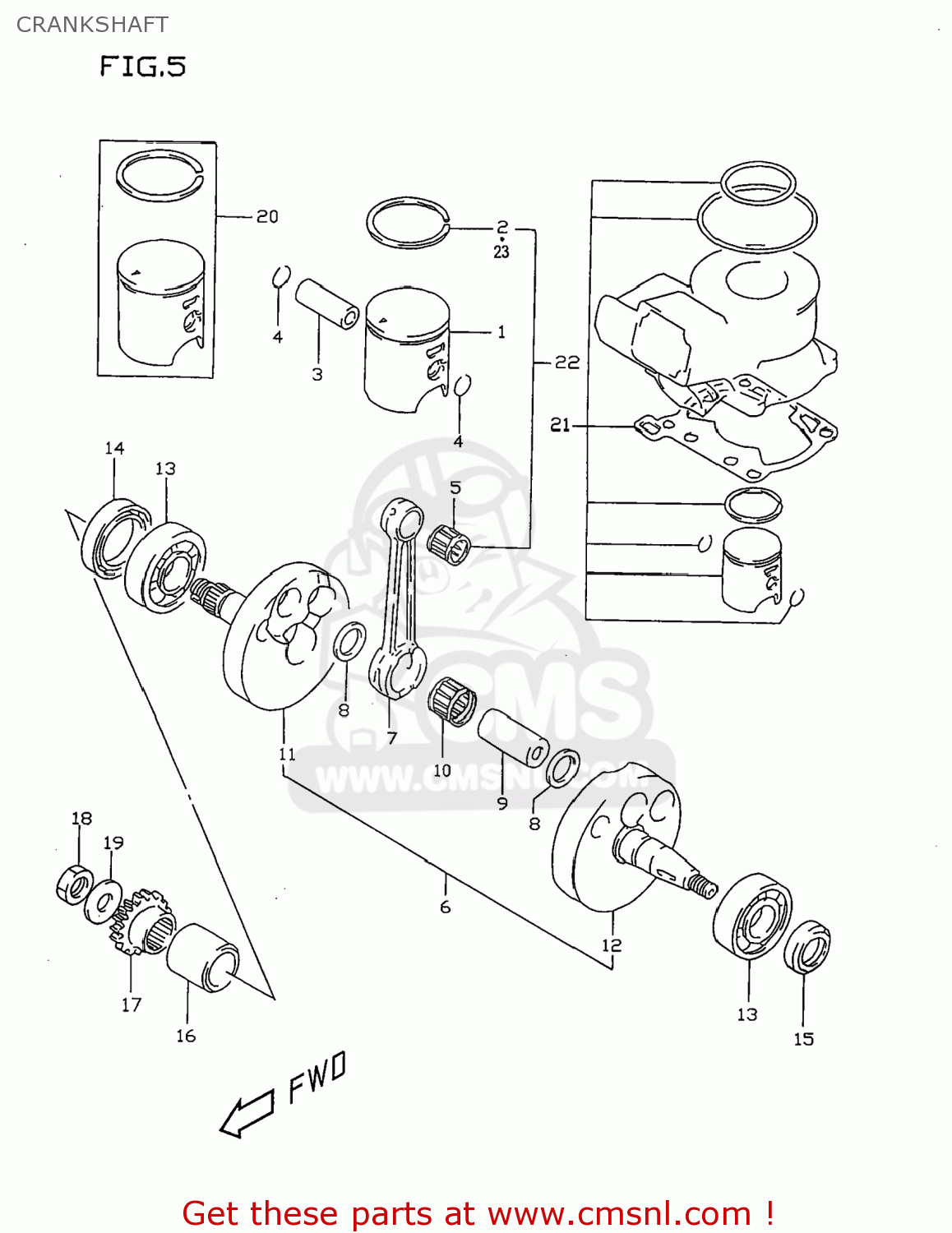 CRANKSHAFT RM80 1998 (W) USA (E03)