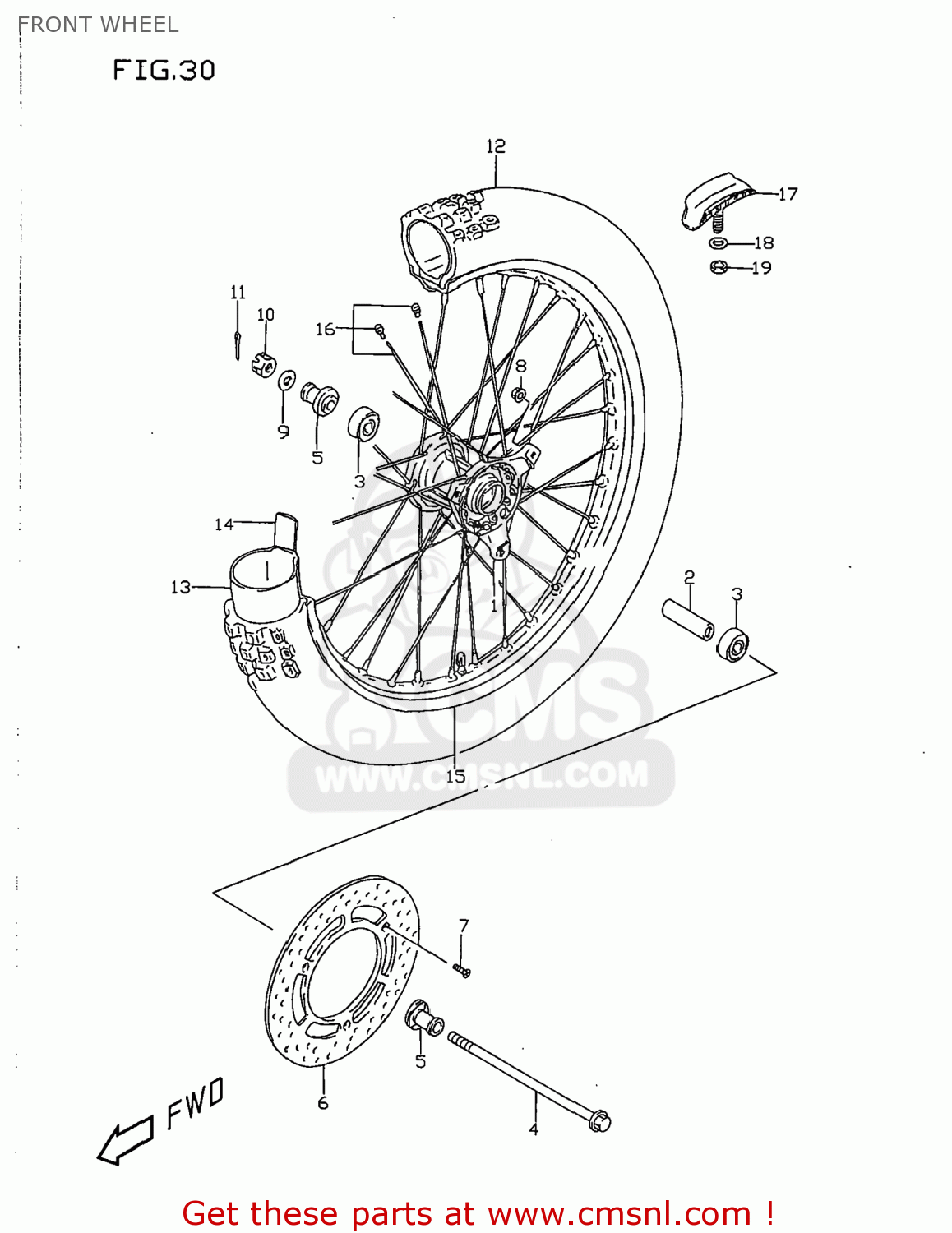 FRONT WHEEL RM80 1998 (W) USA (E03)