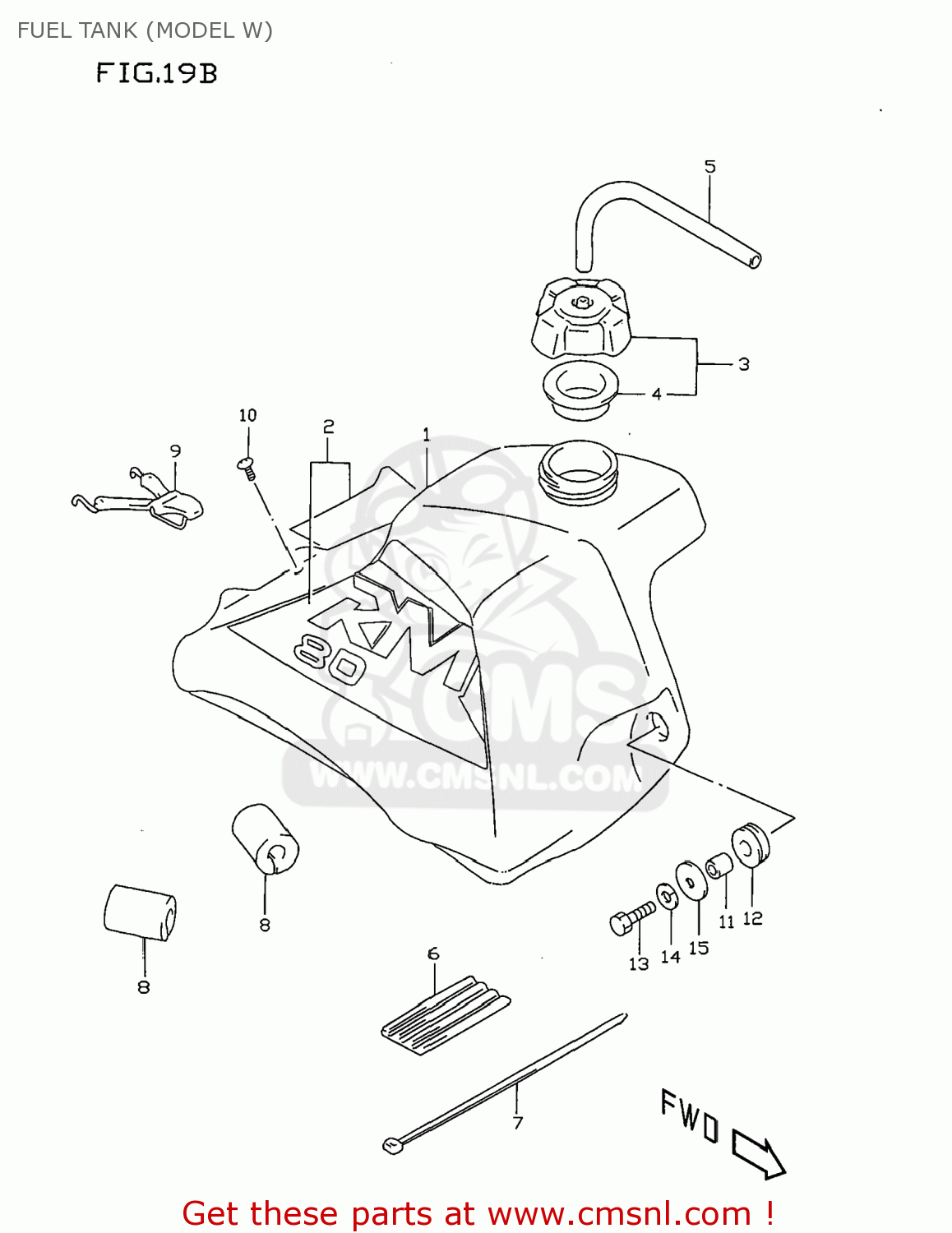 FUEL TANK (MODEL W) RM80 1998 (W) USA (E03)