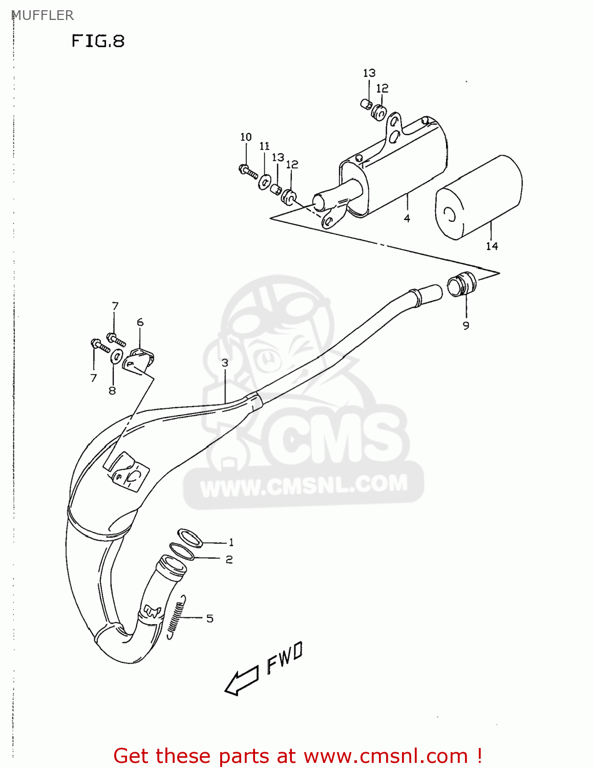 MUFFLER RM80 1998 (W) USA (E03)