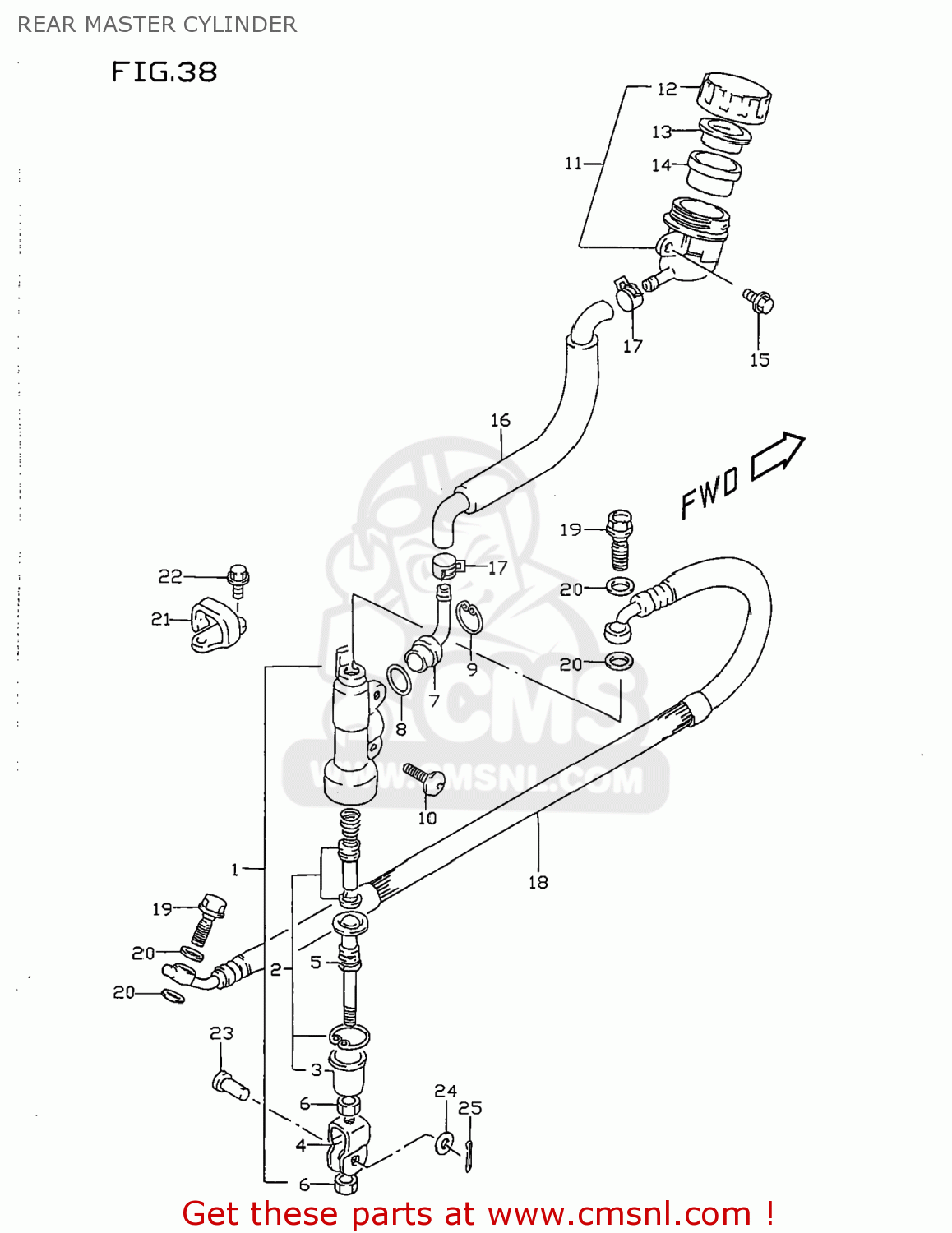 REAR MASTER CYLINDER RM80 1998 (W) USA (E03)