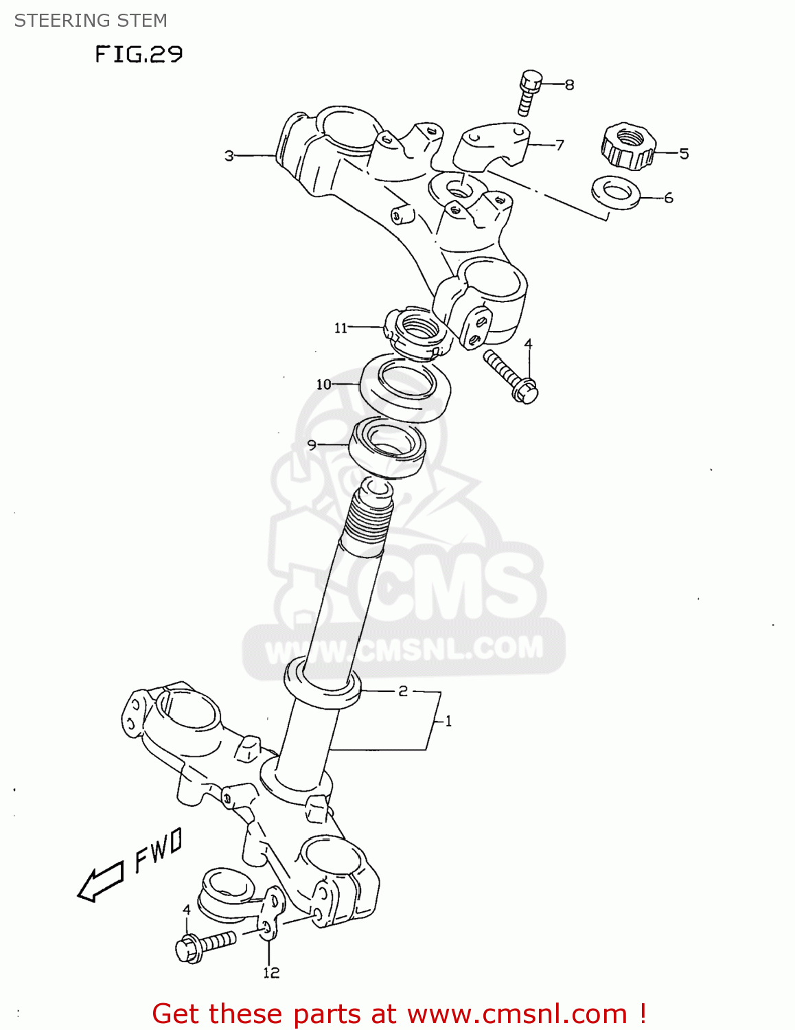 STEERING STEM RM80 1998 (W) USA (E03)