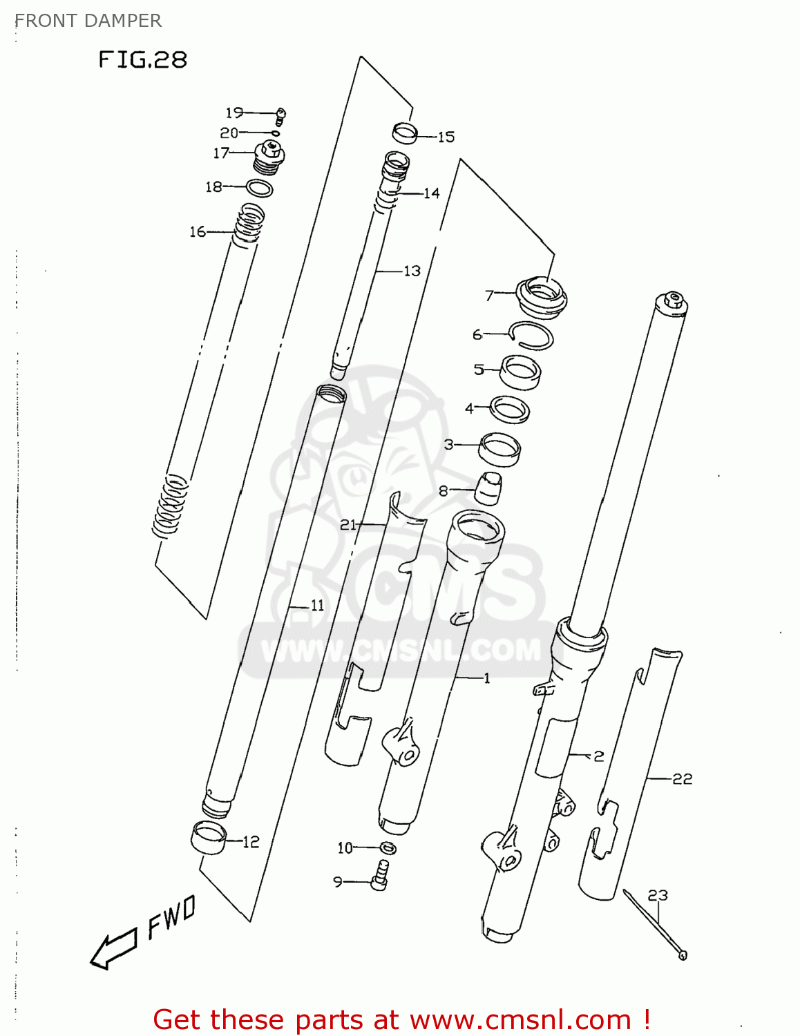 FRONT DAMPER RM80 1999 (X) USA (E03)