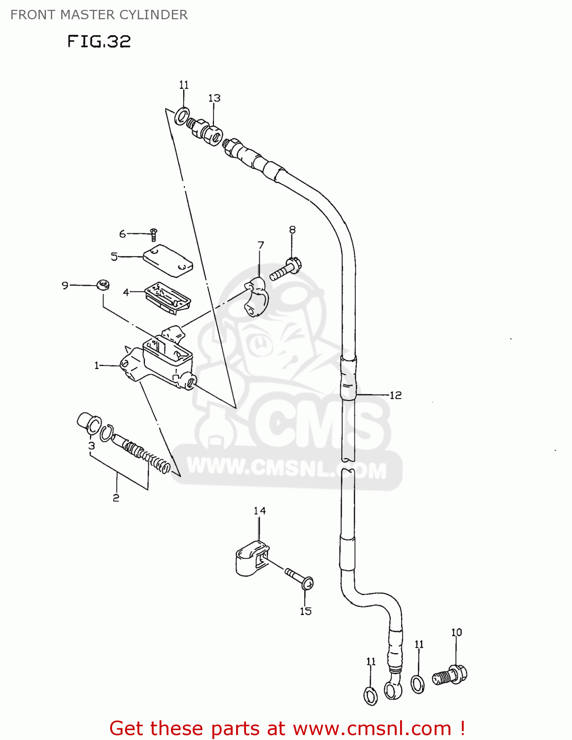 FRONT MASTER CYLINDER RM80 1999 (X) USA (E03)
