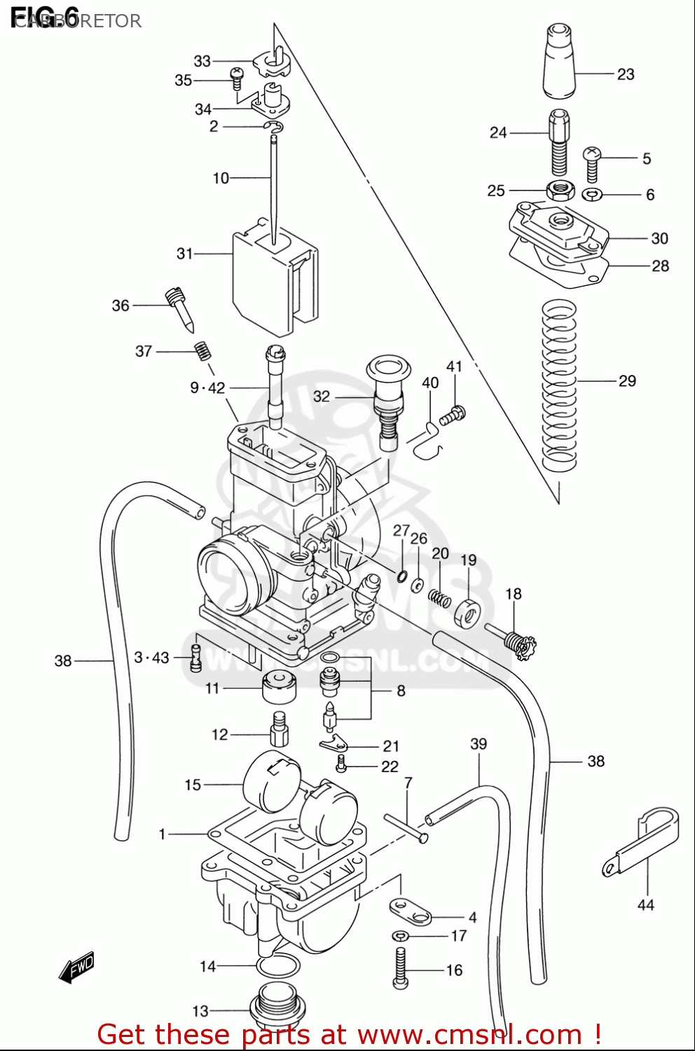 Suzuki Rm80 2000-2001 (usa) Carburetor - schematic partsfiche