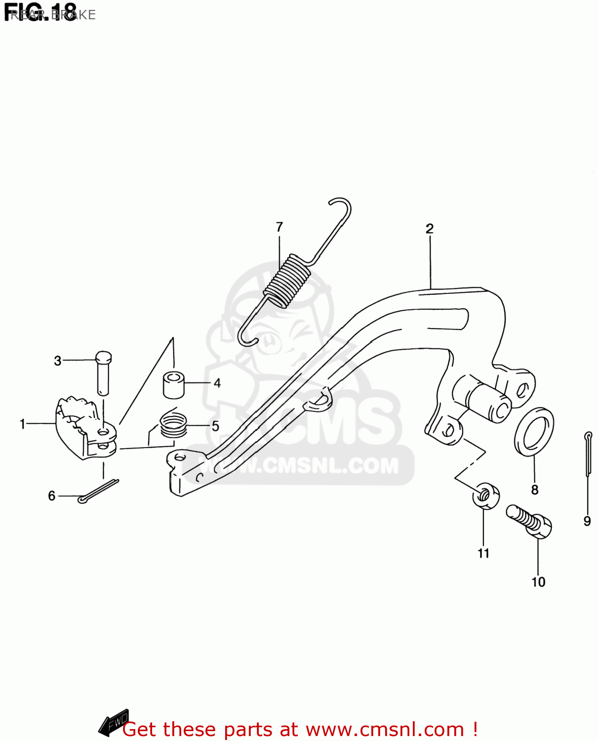 Suzuki RM80 2000 (Y) USA (E03) REAR BRAKE - buy original REAR BRAKE ...