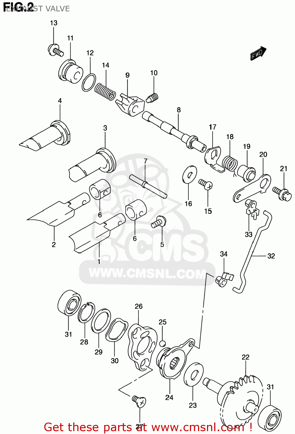 EXHAUST VALVE RM80 2000 (Y) USA (E03)