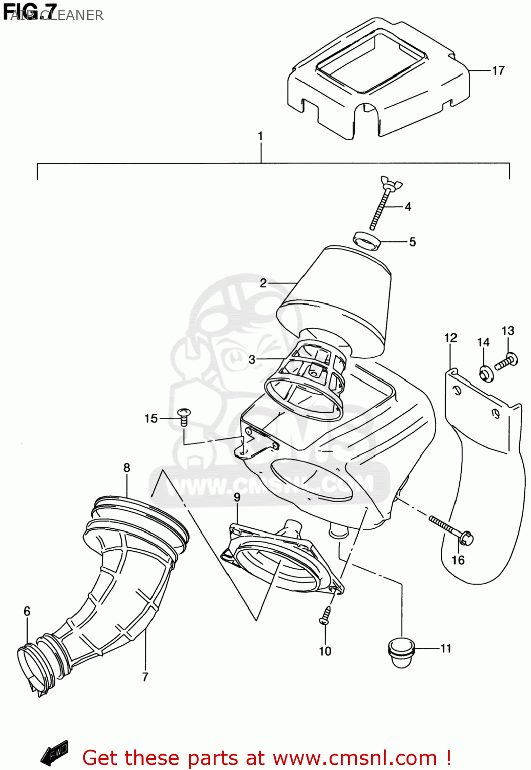 AIR CLEANER RM80 2001 (K1) USA (E03)