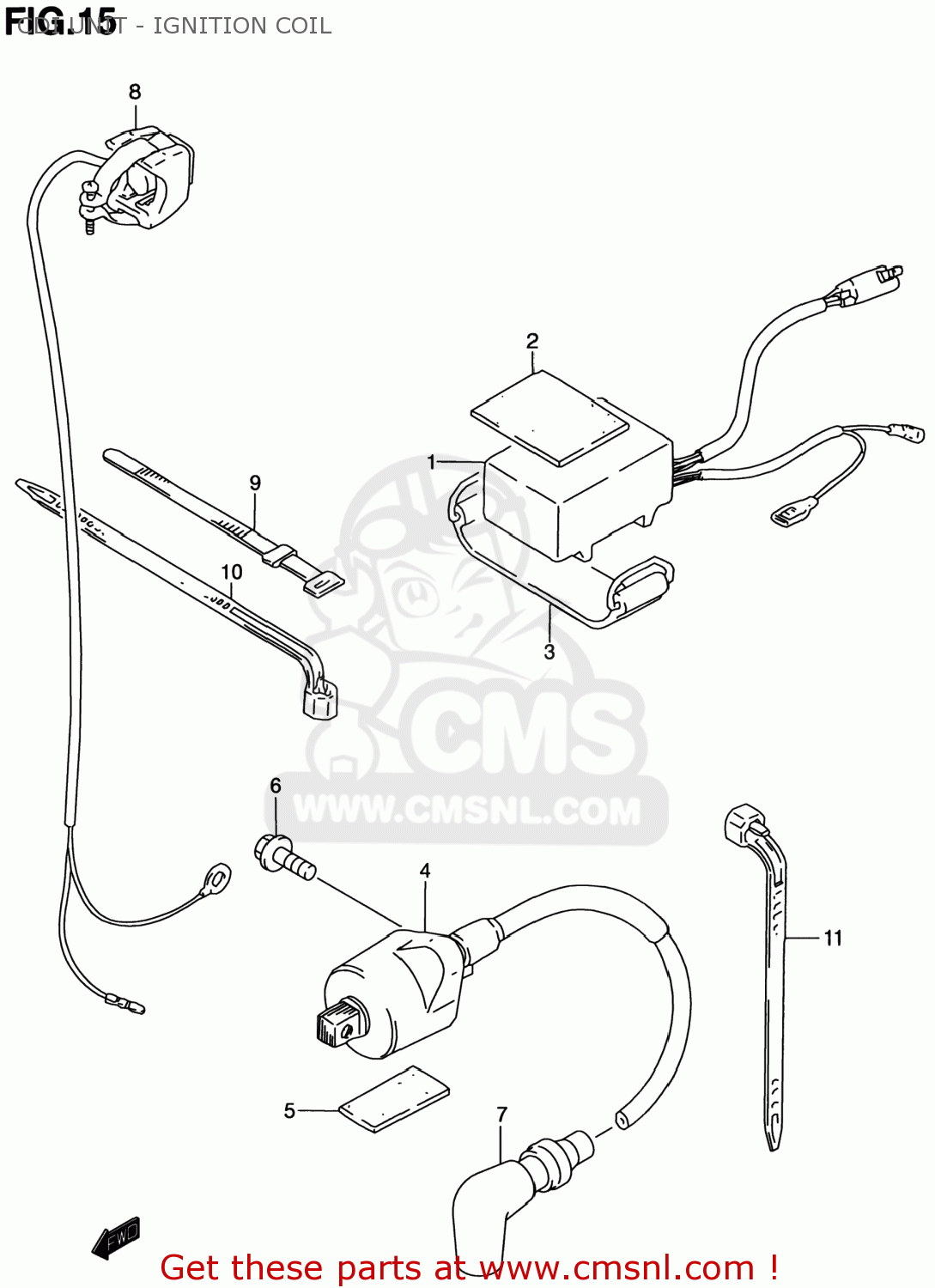 CDI UNIT - IGNITION COIL RM80 2001 (K1) USA (E03)