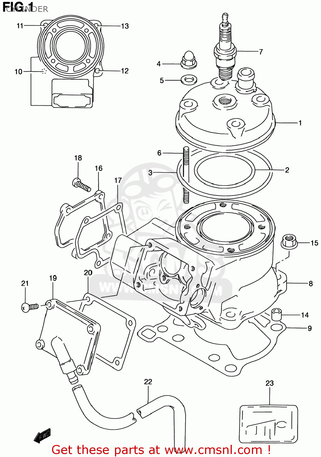 CYLINDER RM80 2001 (K1) USA (E03)