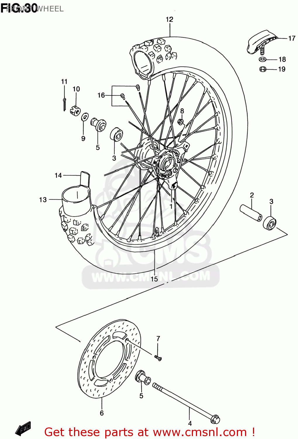 FRONT WHEEL RM80 2001 (K1) USA (E03)