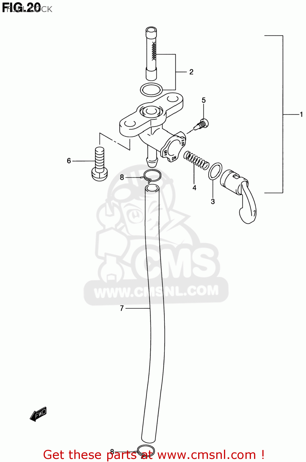FUEL COCK RM80 2001 (K1) USA (E03)
