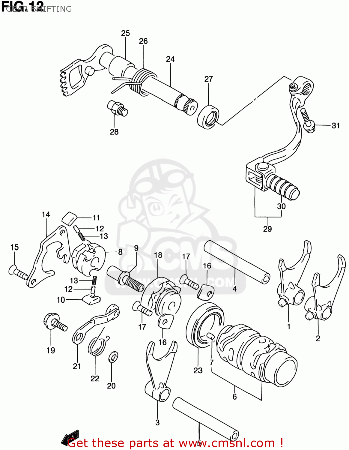 GEAR SHIFTING RM80 2001 (K1) USA (E03)