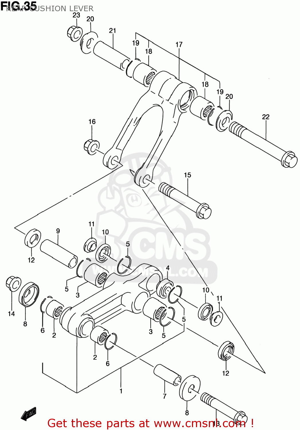 REAR CUSHION LEVER RM80 2001 (K1) USA (E03)