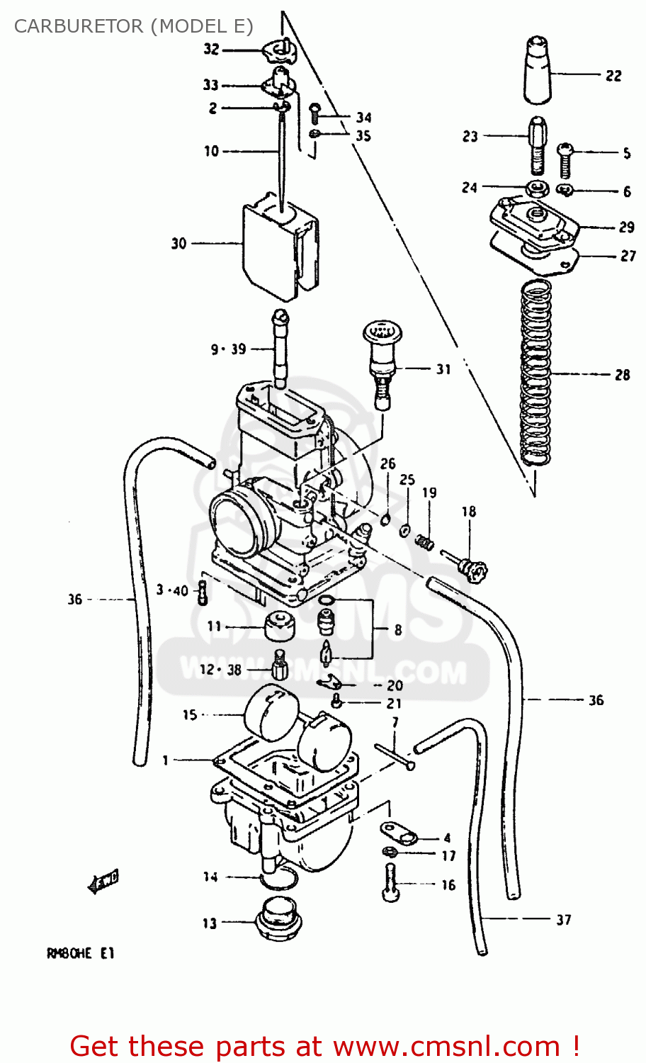 Suzuki RM80H 1983 (D) CARBURETOR (MODEL E) - buy original CARBURETOR ...