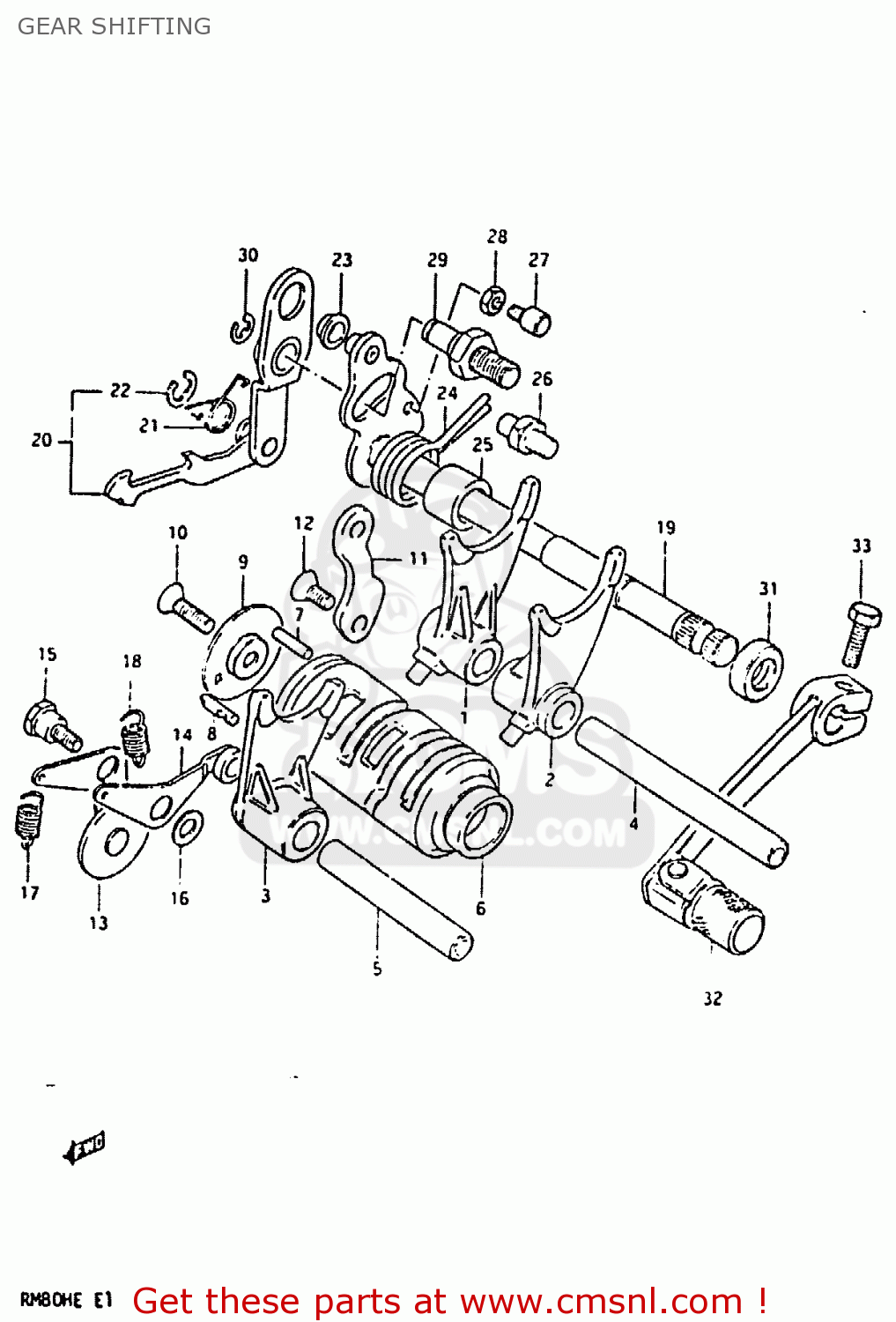 GEAR SHIFTING RM80H 1983 (D)