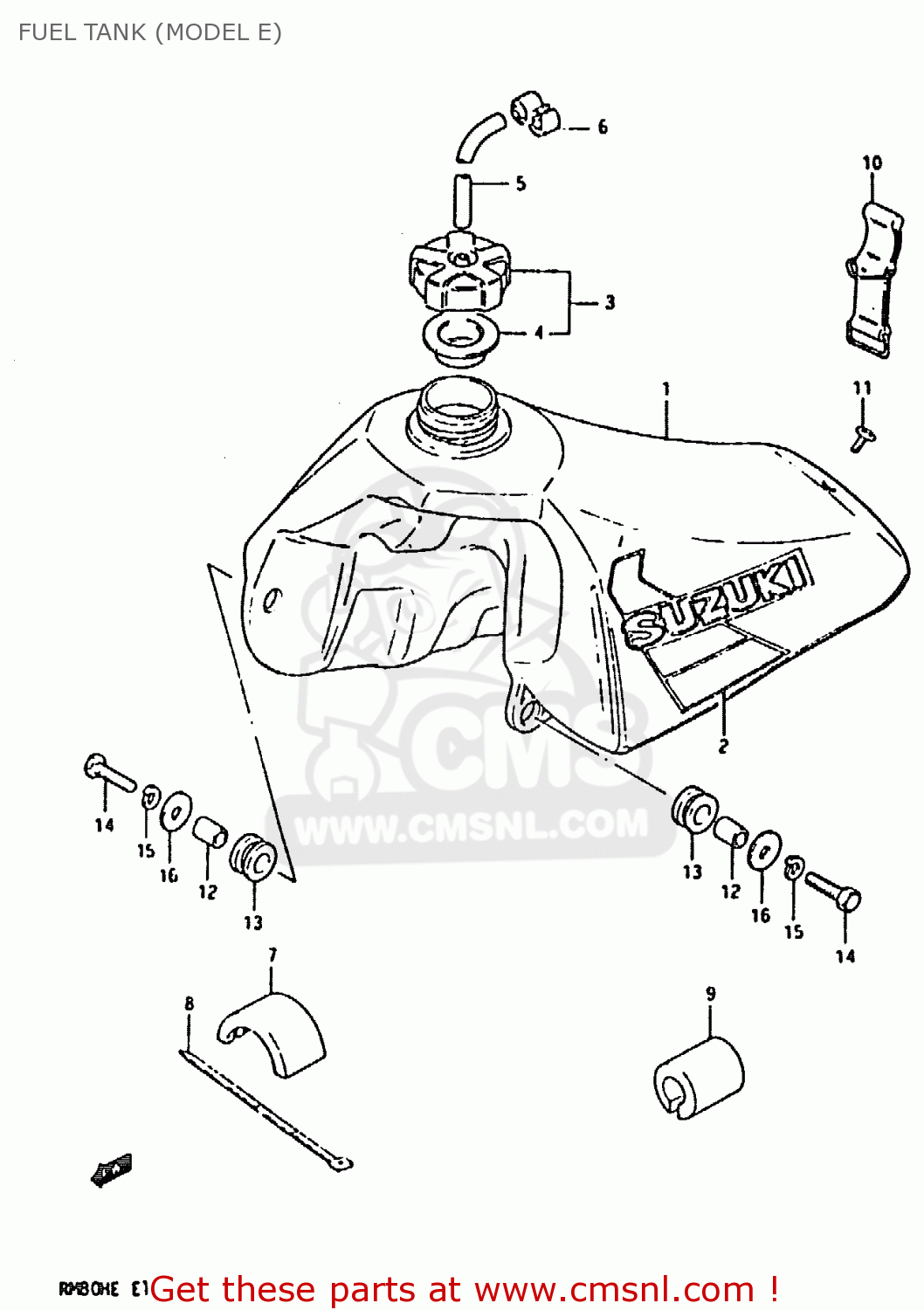 FUEL TANK (MODEL E) RM80H 1983 (D)