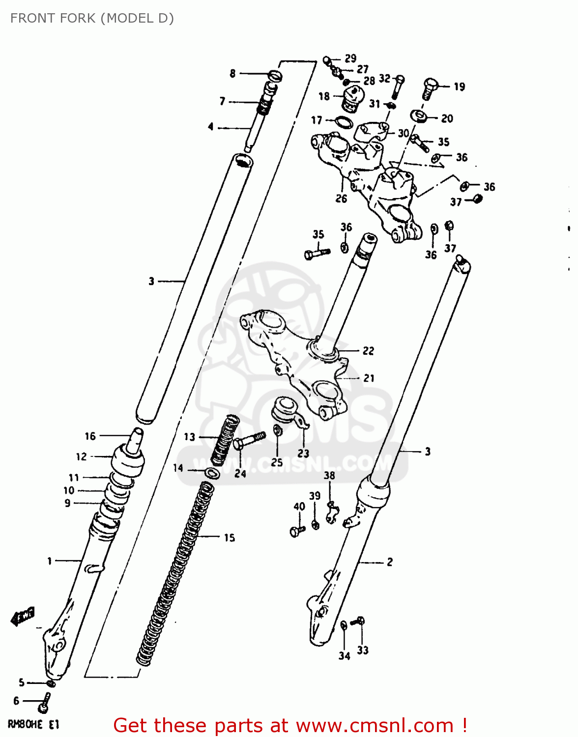 FRONT FORK (MODEL D) RM80H 1983 (D)