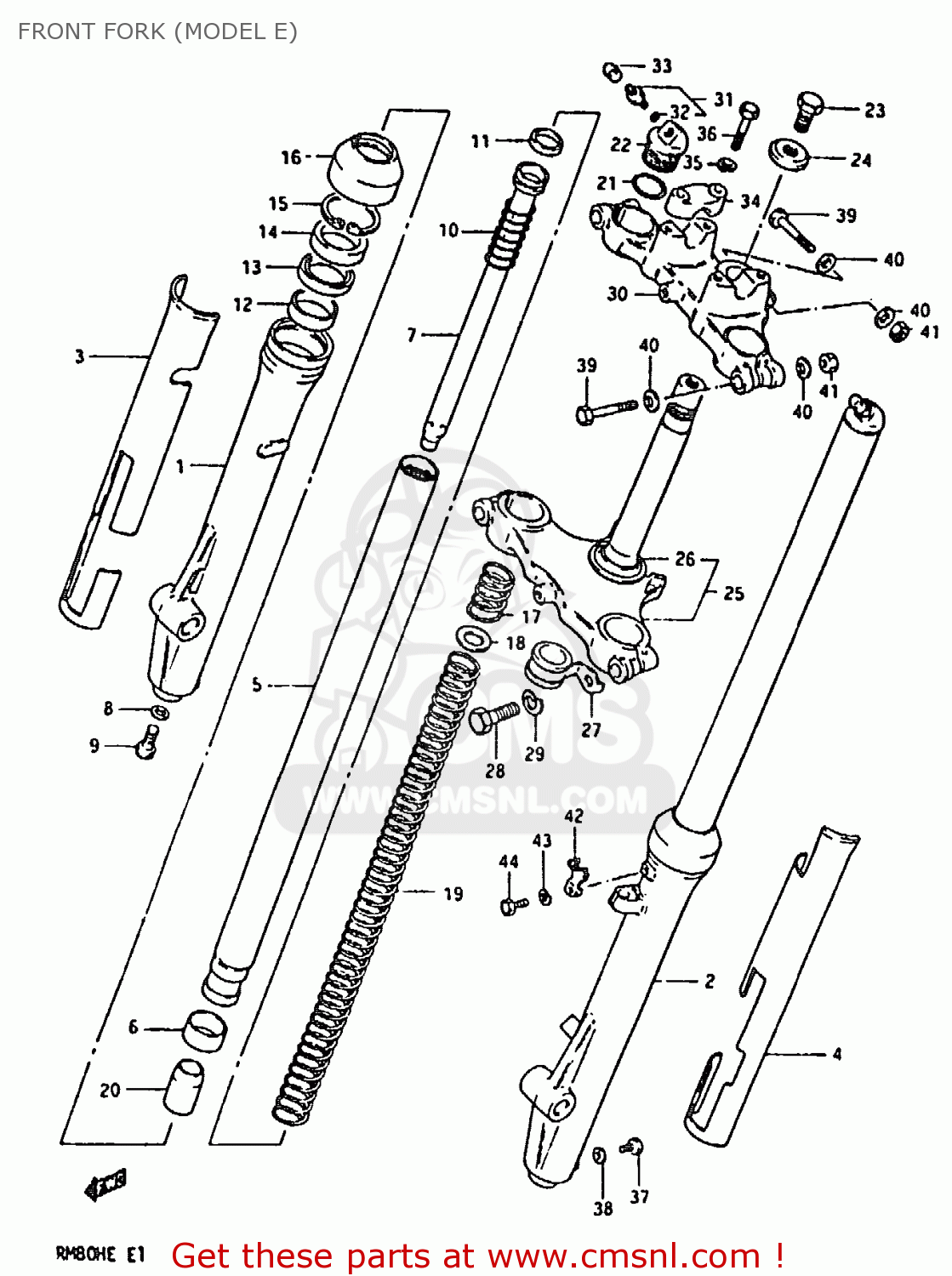 FRONT FORK (MODEL E) RM80H 1983 (D)
