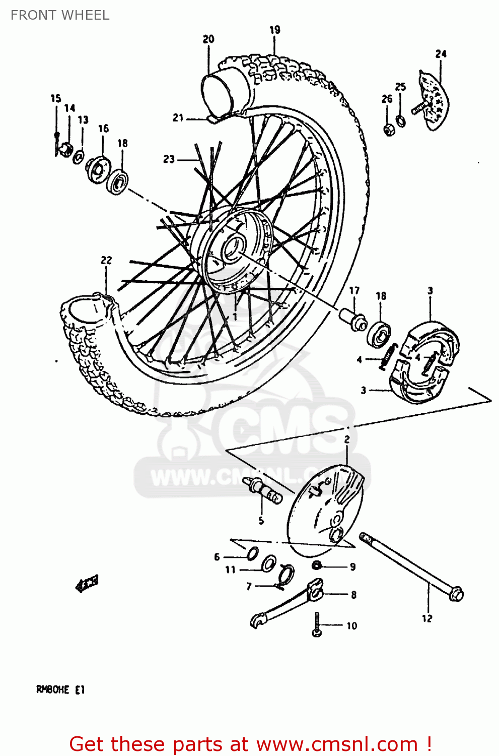 FRONT WHEEL RM80H 1983 (D)