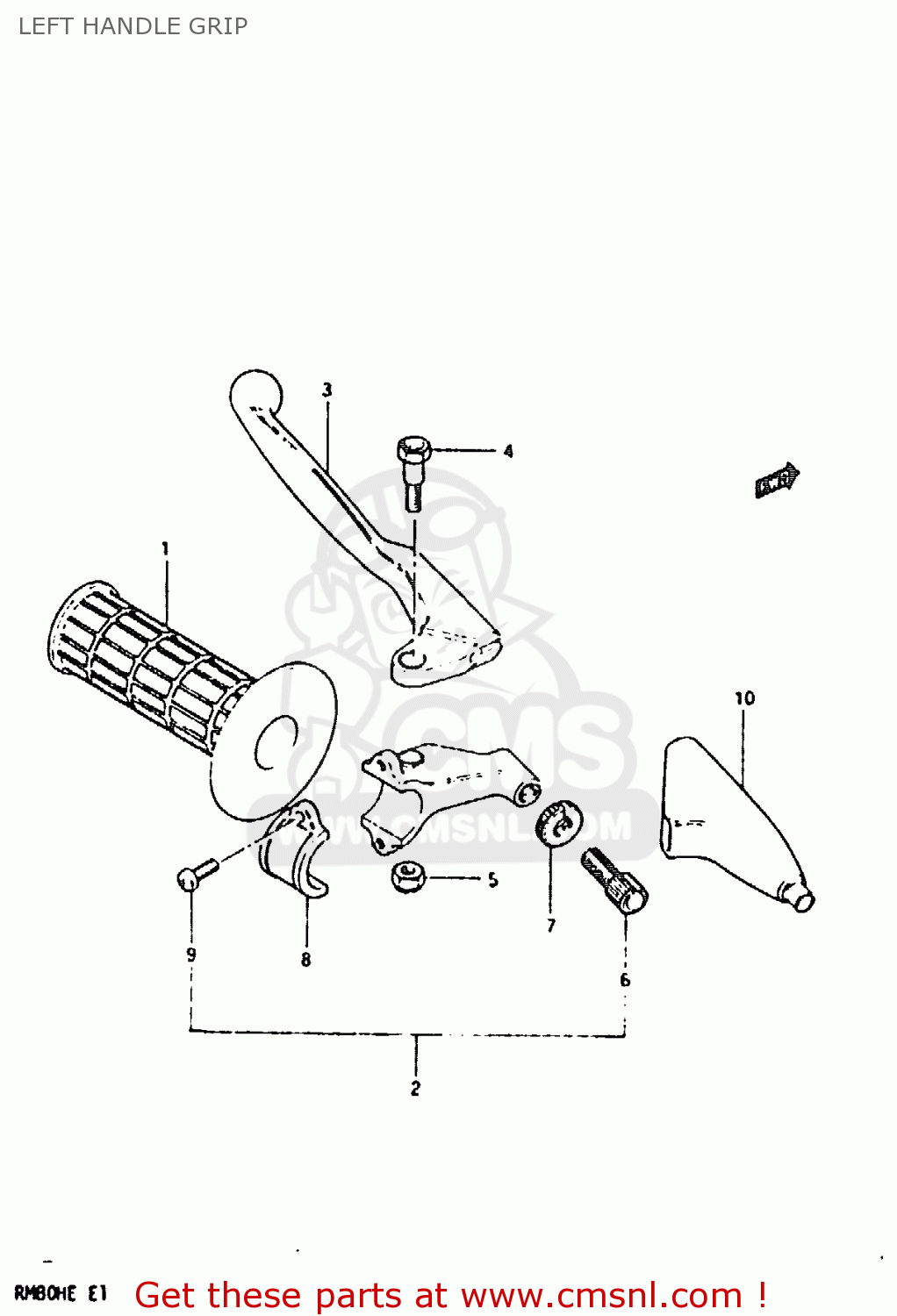 LEFT HANDLE GRIP RM80H 1983 (D)