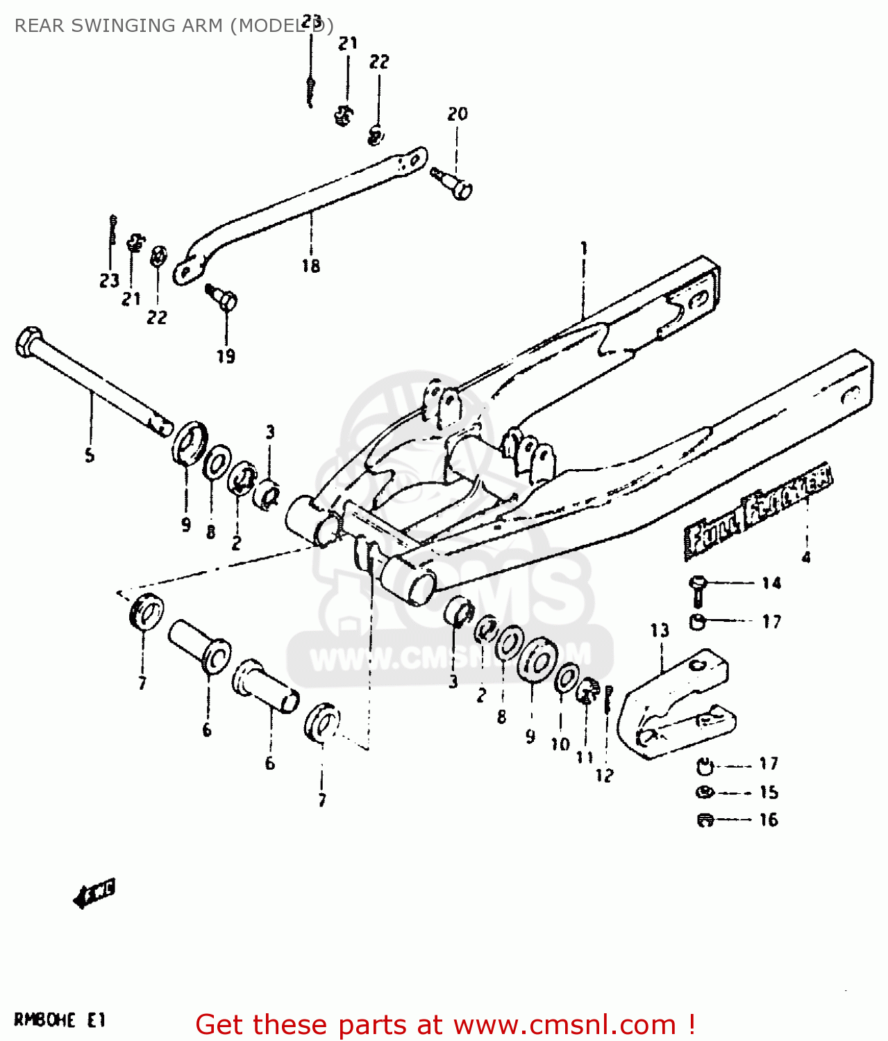 REAR SWINGING ARM (MODEL D) RM80H 1983 (D)