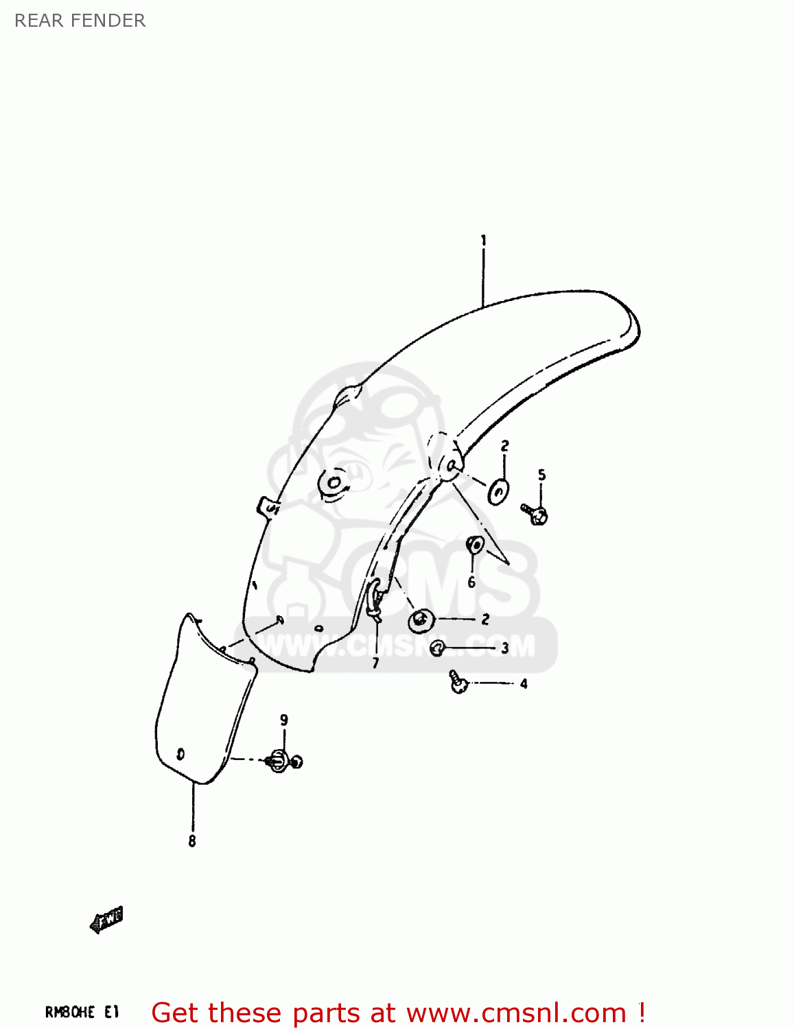 REAR FENDER RM80H 1983 (D)