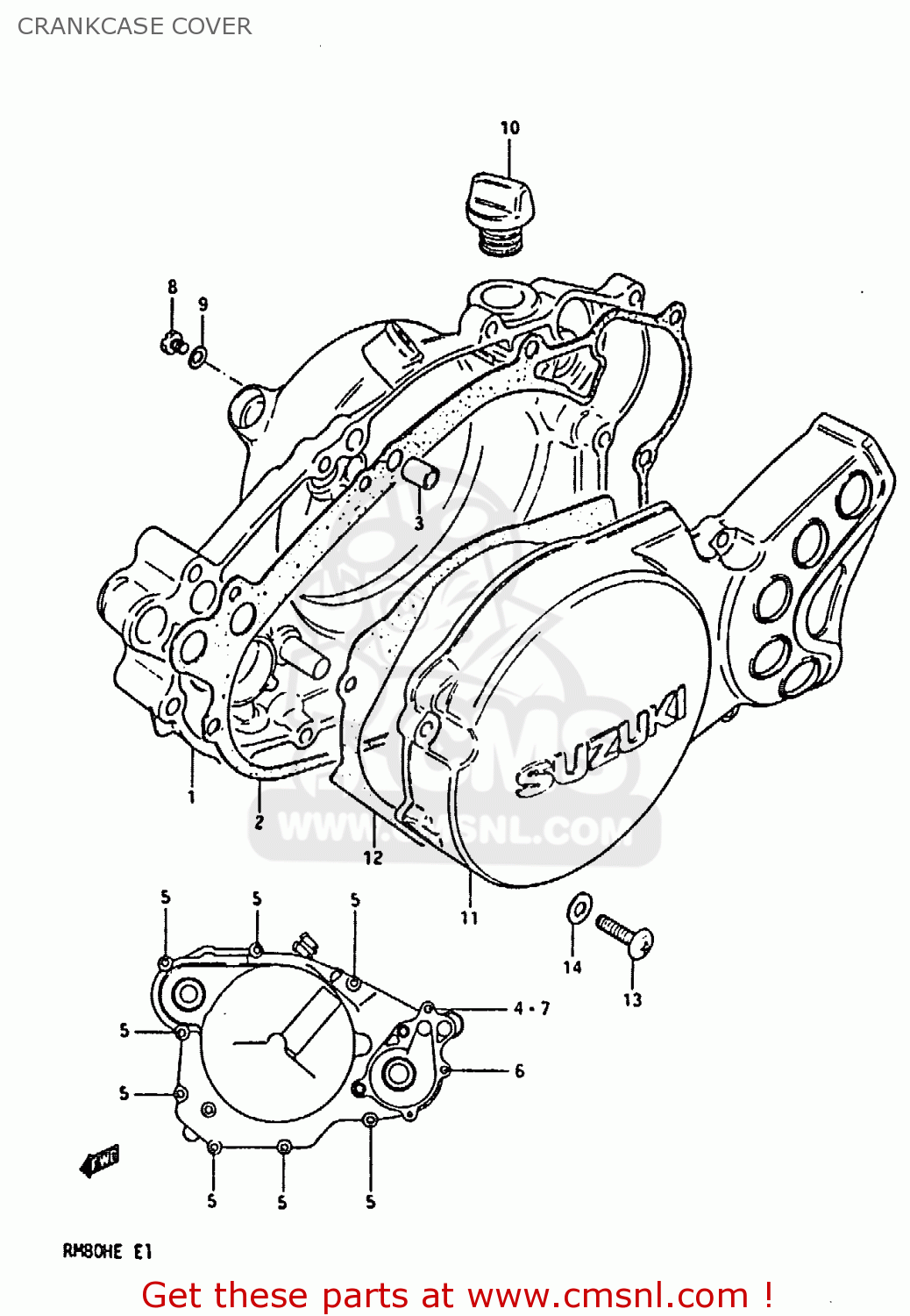 CRANKCASE COVER RM80H 1983 (D)
