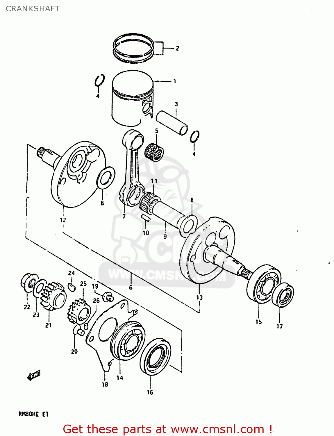 CRANKSHAFT RM80H 1983 (D)
