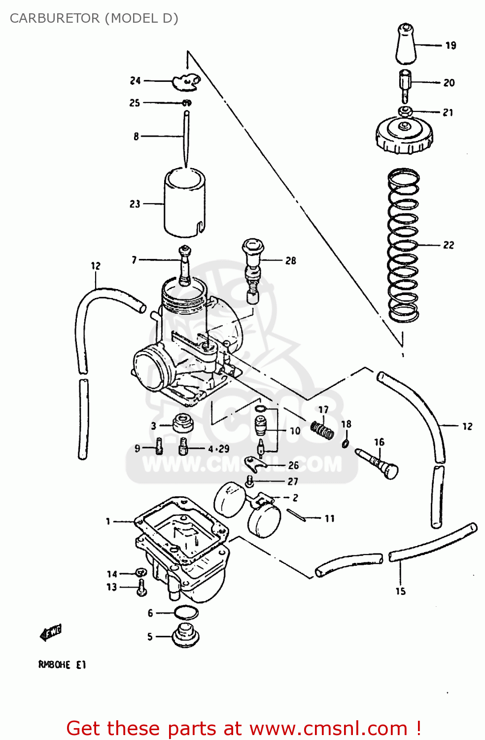 CARBURETOR (MODEL D) RM80H 1983 (D)