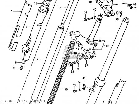FRONT FORK (MODEL E) - RM80H 1983 (D)