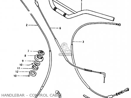 HANDLEBAR - CONTROL CABLE - RM80H 1983 (D)