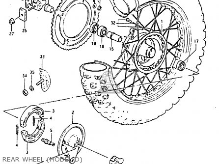 REAR WHEEL (MODEL D) - RM80H 1983 (D)