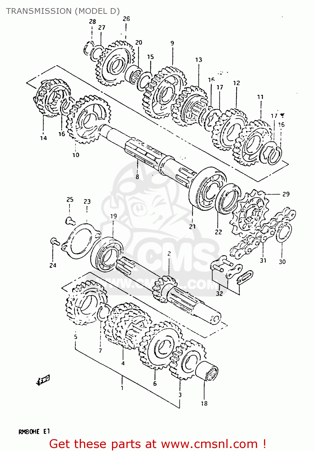 TRANSMISSION (MODEL D) RM80H 1984 (E)