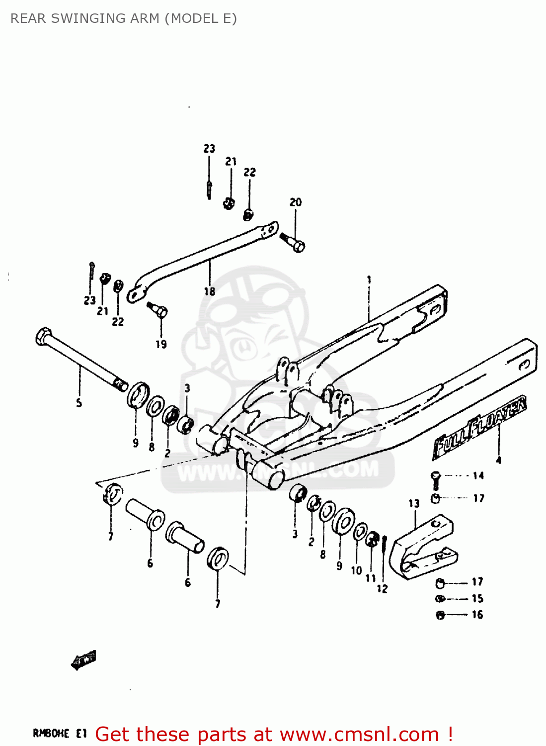 REAR SWINGING ARM (MODEL E) RM80H 1984 (E)